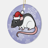 Ornement Rond En Céramique Rat de Noël (Gauche)