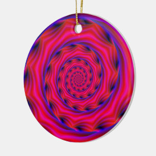 Ornement Rond En Céramique Red Violet and Blue Spiral