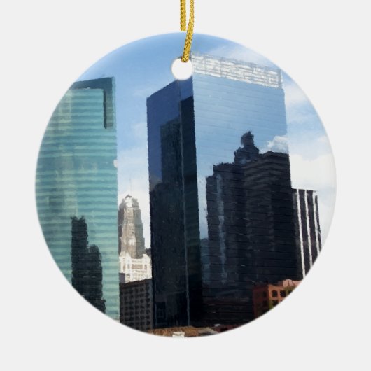 Ornement Rond En Céramique Reflets de Chicago (Devant)
