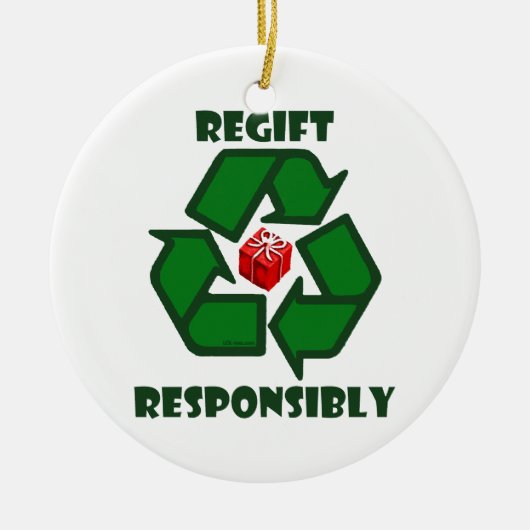 Ornement Rond En Céramique Regift de façon responsable (Devant)