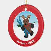 Ornement Rond En Céramique Renne (Gauche)