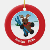 Ornement Rond En Céramique Renne (Dos)