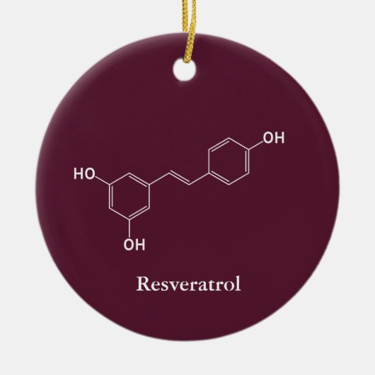 Ornement Rond En Céramique Resveratrol Vin Molecule Chimie Science (Devant)