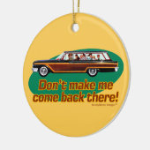 Ornement Rond En Céramique Rétro chariot de station (brun et vert) (Gauche)