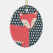 Ornement Rond En Céramique Retro Fox (Droite)