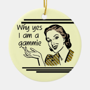 Ornement Rond En Céramique Rétro T-shirts et cadeaux de Gammie