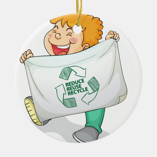 Ornement Rond En Céramique Réutilisez (Devant)