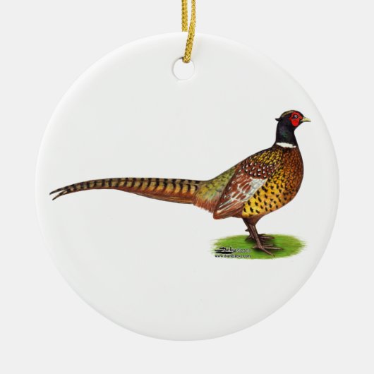 Ornement Rond En Céramique Ringneck Pheasant Rooster (Devant)