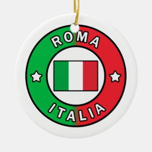 Ornement Rond En Céramique Roma Italia