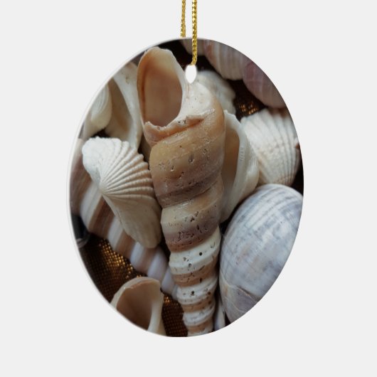 Ornement Rond En Céramique Romantique Tropical Exotic Sea Shells Plage Amour (Droite)