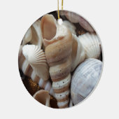 Ornement Rond En Céramique Romantique Tropical Exotic Sea Shells Plage Amour (Gauche)