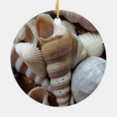 Ornement Rond En Céramique Romantique Tropical Exotic Sea Shells Plage Amour (Dos)