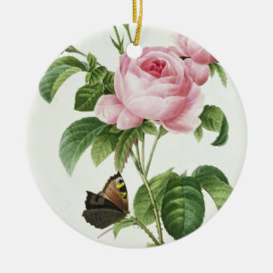 Ornement Rond En Céramique Rosa Centifolia