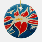 Ornement Rond En Céramique Rose de Noël (Dos)