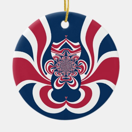 Ornement Rond En Céramique Rouge bleu Kaleidoscope (Devant)