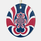 Ornement Rond En Céramique Rouge bleu Kaleidoscope (Gauche)