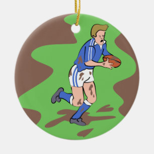 Ornement Rond En Céramique Rugby