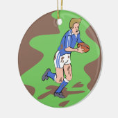 Ornement Rond En Céramique Rugby (Gauche)