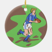 Ornement Rond En Céramique Rugby (Dos)