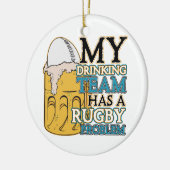 Ornement Rond En Céramique Rugby potable d'équipe (Gauche)