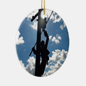 Ornement Rond En Céramique Rusty the Lineman (Droite)