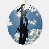 Ornement Rond En Céramique Rusty the Lineman (Gauche)