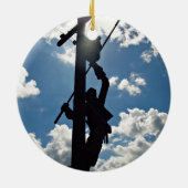 Ornement Rond En Céramique Rusty the Lineman (Dos)