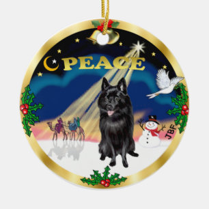 Ornement Rond En Céramique Sages - Schipperke