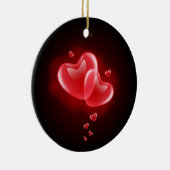 Ornement Rond En Céramique Saint Valentin, coeur éblouissant (Droite)