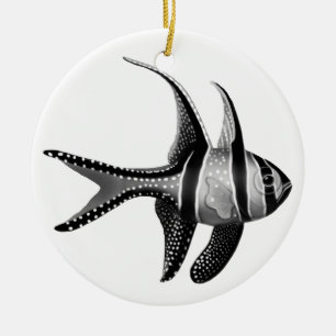 Ornement Rond En Céramique Saltwater Banggai Cardinalfish Ornament
