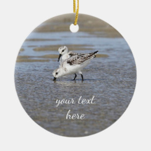 Ornement Rond En Céramique Sanderlings