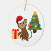 Ornement Rond En Céramique santa claus monkey emoji (Gauche)