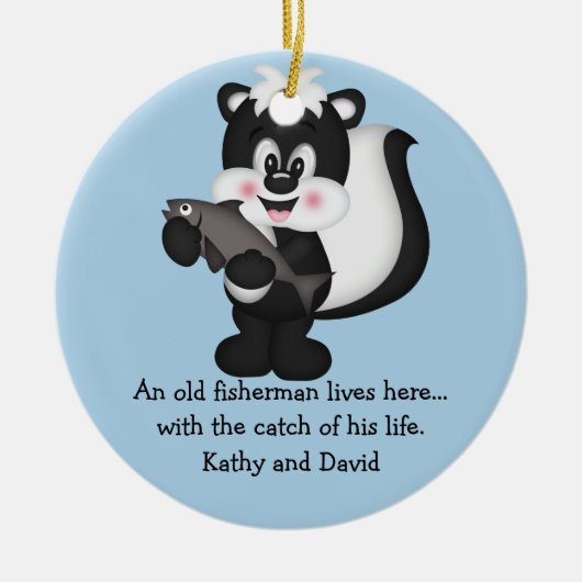 Ornement Rond En Céramique Sauce et poisson (Devant)