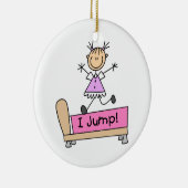 Ornement Rond En Céramique Saut sur le lit Stick Figure Girl (Droite)