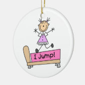 Ornement Rond En Céramique Saut sur le lit Stick Figure Girl (Gauche)