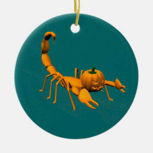 Ornement Rond En Céramique Scorpion orange