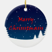 Ornement Rond En Céramique serpent de noël à santa hat (Dos)