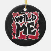 Ornement Rond En Céramique Serpent Wild Me Black et Red Print (Devant)