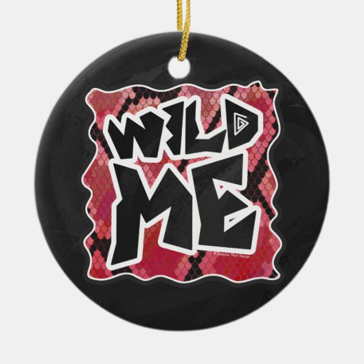 Ornement Rond En Céramique Serpent Wild Me Black et Red Print (Devant)