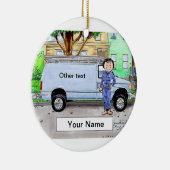 Ornement Rond En Céramique Service Van, bleu - Femme (Droite)