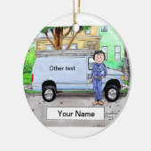 Ornement Rond En Céramique Service Van, bleu - Femme (Gauche)