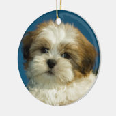 Ornement Rond En Céramique Shih Tzu (Gauche)