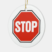 Ornement Rond En Céramique Signe frais d'ARRÊT (Gauche)