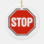 Ornement Rond En Céramique Signe frais d'ARRÊT (Dos)