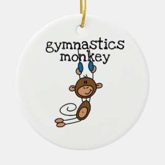 Ornement Rond En Céramique Singe de gymnastique