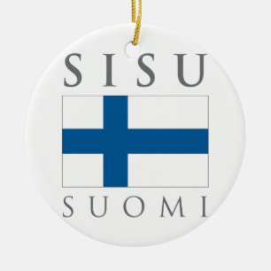 Ornement Rond En Céramique Sisu Suomi