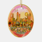 Ornement Rond En Céramique Skyline Atlanta (Droite)