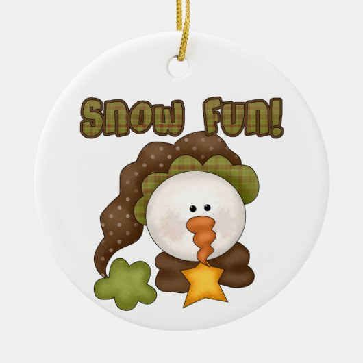 Ornement Rond En Céramique Snow Fun Snowman Orament (Devant)