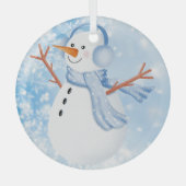 Ornement rond en céramique Snowman (Recto)