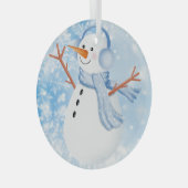 Ornement rond en céramique Snowman (Avant droite)